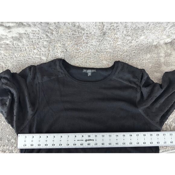 Arianna Papell Size XL Whimsigoth Witchy Textured Short Sleeve Top Black - Picture 4 of 8